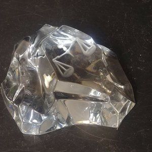 CRYSTAL "ICEBERG" ZODIAC LIBRA PAPERWEIGHT LEGAL SCALES VAL ST. LAMBERT FRENCH